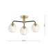 Lainey 3 Light Semi-Flush Matt Black and Antique Brass With Twisted Glass-2