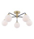 Lainey 5 Light Semi-Flush Matt Black and Antique Brass With Opal Glass-1