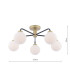 Lainey 5 Light Semi-Flush Matt Black and Antique Brass With Opal Glass-2