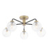 Lainey 5 Light Semi-Flush Matt Black and Antique Brass With Twisted Glass-1