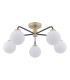 Lainey 5 Light Semi-Flush Matt Black and Antique Brass With Opal Glass-3