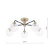Lainey 5 Light Semi-Flush Matt Black and Antique Brass With Twisted Glass-2