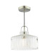 Lenka Ceiling Pendant Satin Nickel and Ribbed Glass-1