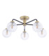 Lainey 5 Light Semi-Flush Matt Black and Antique Brass With Twisted Glass-3