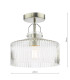 Lenka Semi-Flush Satin Nickel and Ribbed Glass-4