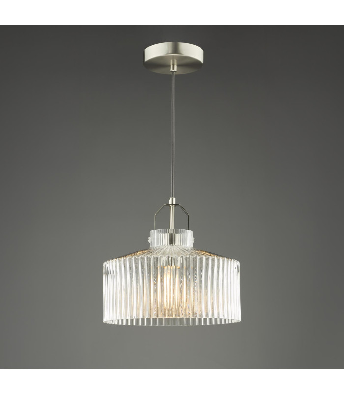 Lenka Ceiling Pendant Satin Nickel and Ribbed Glass-6