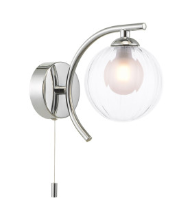 Nakita Wall Light Polished Chrome With Clear/Opal Glass-1