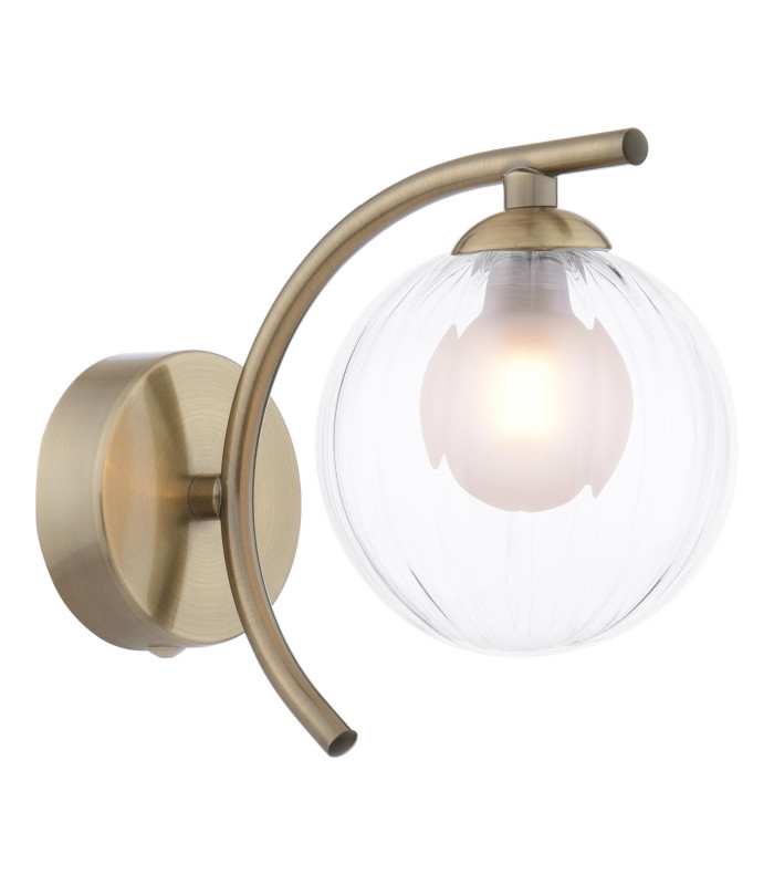 Nakita Wall Light Antique Brass With Clear/Opal Glass-2