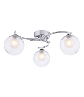 Nakita 3 Light Semi Flush Ceiling Polished Chrome With Clear/Opal Glass-1