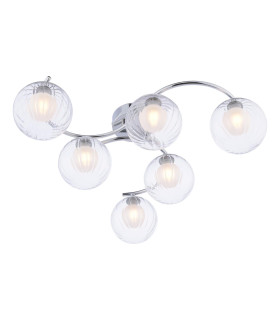 Nakita 6 Light Semi Flush Ceiling Polished Chrome With Clear/Opal Glass-1