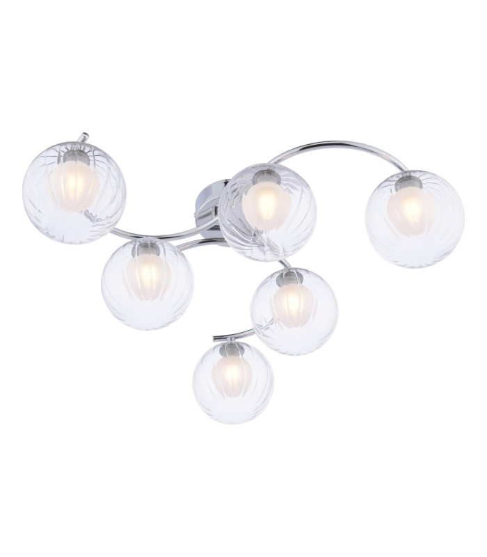 Nakita 6 Light Semi Flush Ceiling Polished Chrome With Clear/Opal Glass-1