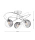 Onawa 3 Light Semi Flush Ceiling Polished Chrome With Smoked/Clear Ribbed Glass-2