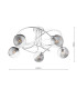 Onawa 5 Light Semi Flush Ceiling Polished Chrome With Smoked/Clear Ribbed Glass-2