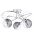 Onawa 3 Light Semi Flush Ceiling Polished Chrome With Smoked/Clear Ribbed Glass-3