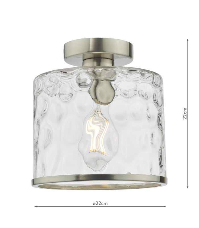 Olsen Semi-Flush Satin Chrome and Glass-4