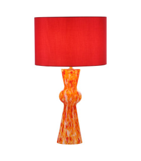Rheneas Table Lamp Red Glass With Shade-1