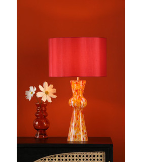 Rheneas Table Lamp Red Glass With Shade-2