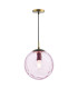 Ripple Ceiling Pendant Bronze and Pink Glass-1
