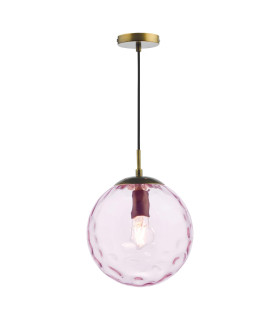 Ripple Ceiling Pendant Bronze and Pink Glass-1
