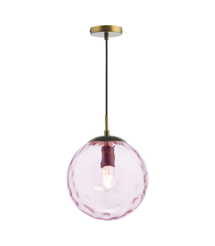 Ripple Ceiling Pendant Bronze and Pink Glass-1