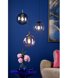 Ripple Ceiling Pendant Bronze and Pink Glass-2