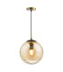 Ripple Ceiling Pendant Bronze and Champagne Glass-1