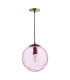 Ripple Ceiling Pendant Bronze and Pink Glass-5