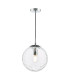 Ripple Ceiling Pendant Polished Chrome & Clear Glass-1
