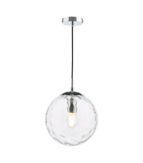 Ripple Ceiling Pendant Polished Chrome & Clear Glass-1