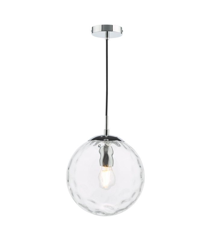 Ripple Ceiling Pendant Polished Chrome & Clear Glass-1
