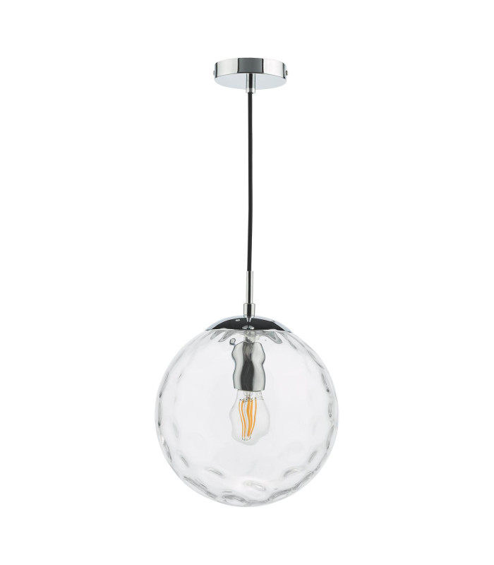Ripple Ceiling Pendant Polished Chrome & Clear Glass-3