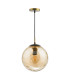 Ripple Ceiling Pendant Bronze and Champagne Glass-5