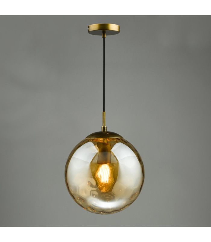 Ripple Ceiling Pendant Bronze and Champagne Glass-6