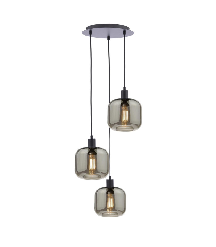 3 Light Cluster Ceiling Pendant Matt Black-1