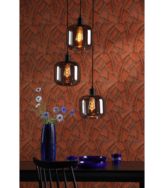 3 Light Cluster Ceiling Pendant Matt Black-2