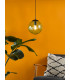 Ripple Ceiling Pendant Matt Black & Green Glass-2