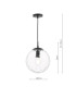 Ripple Ceiling Pendant Matt Black & Clear Glass-6
