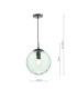 Ripple Ceiling Pendant Matt Black & Green Glass-4