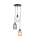 3 Light Cluster Ceiling Pendant Matt Black-1