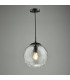 Ripple Ceiling Pendant Matt Black & Clear Glass-8