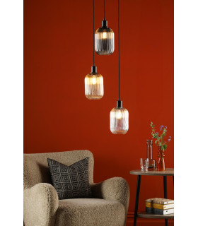 3 Light Cluster Ceiling Pendant Matt Black-2