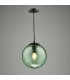 Ripple Ceiling Pendant Matt Black & Green Glass-6
