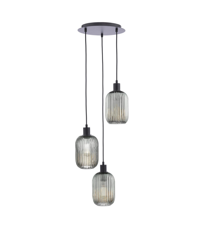 3 Light Cluster Ceiling Pendant Matt Black-1