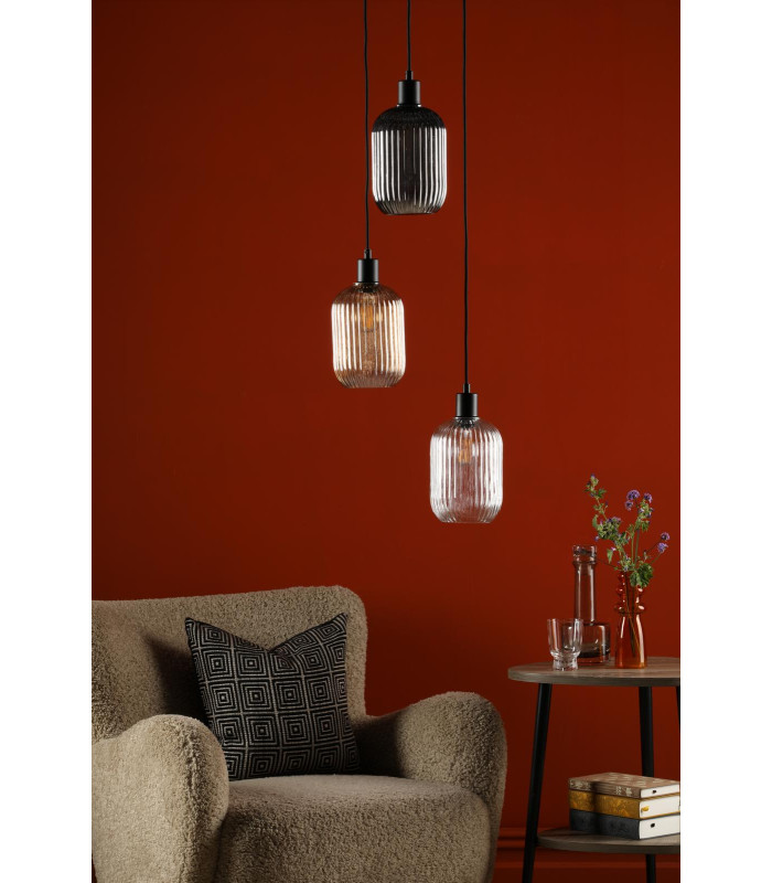 3 Light Cluster Ceiling Pendant Matt Black-3