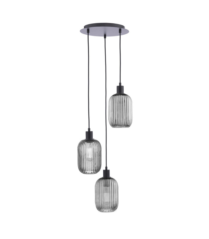 3 Light Cluster Ceiling Pendant Matt Black-2