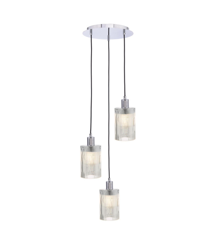 3 Light Cluster Ceiling Pendant Polished Chrome