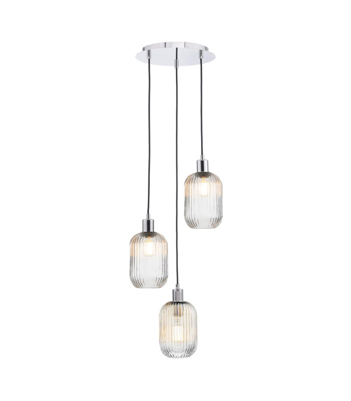 3 Light Cluster Ceiling Pendant Polished Chrome-1