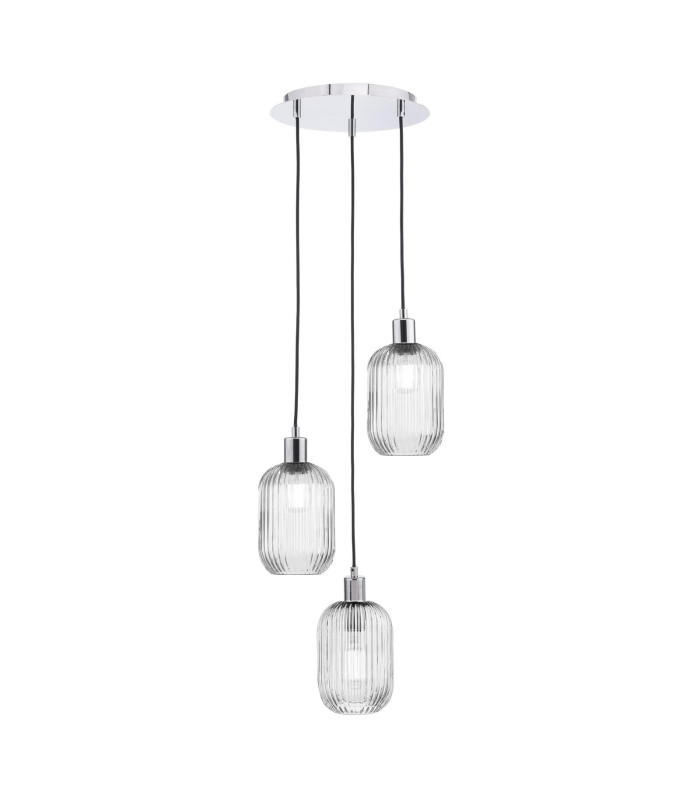 3 Light Cluster Ceiling Pendant Polished Chrome-2