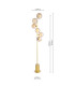 Spiral 6 Light Floor Lamp Matt Gold With Amber Dimpled Glass-2