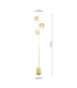 Spiral 3 Light Floor Lamp Matt Gold With Amber Dimpled Glass-2
